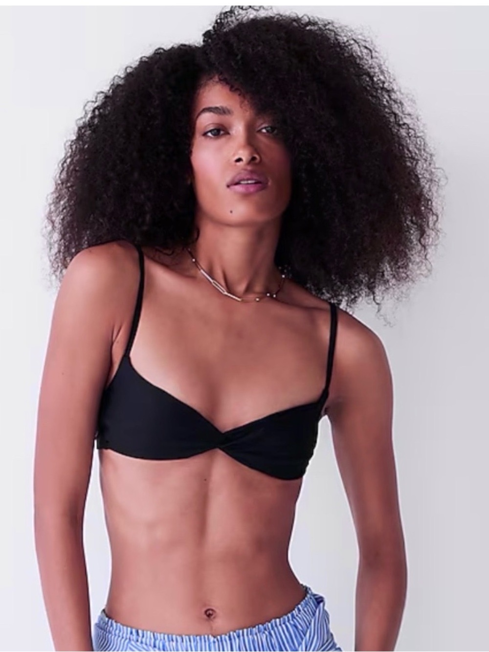 NWT J. Crew Strappy Twist Front Bikini Top in Navy